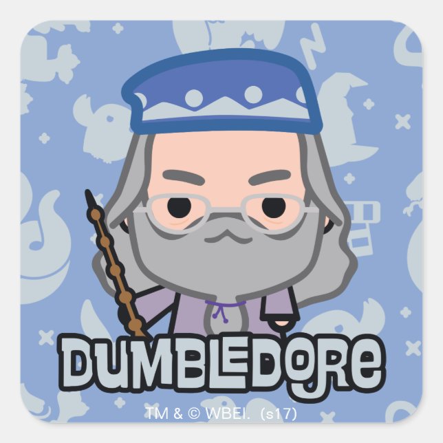 Sticker Carré Dumbledore Cartoon Caractère Art (Devant)
