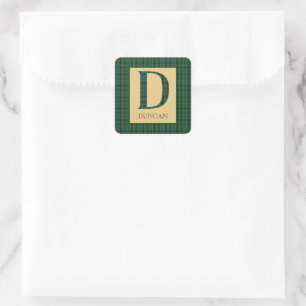 Sticker Carré Duncan Tartan Monogramme D