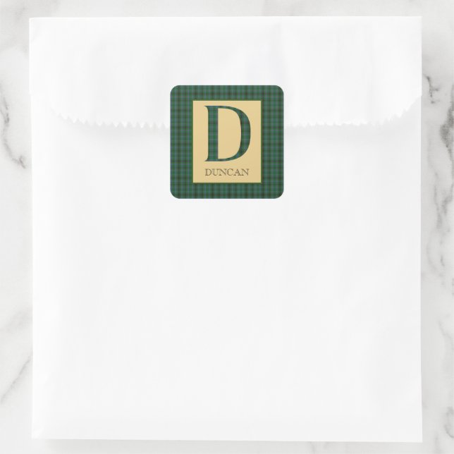 Sticker Carré Duncan Tartan Monogramme D (Sac)