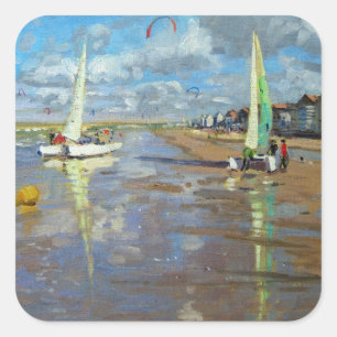 Sticker Carré Dunes France de braillement de réflexion