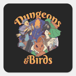 STICKER CARRÉ DUNGEONS & OISEAUX