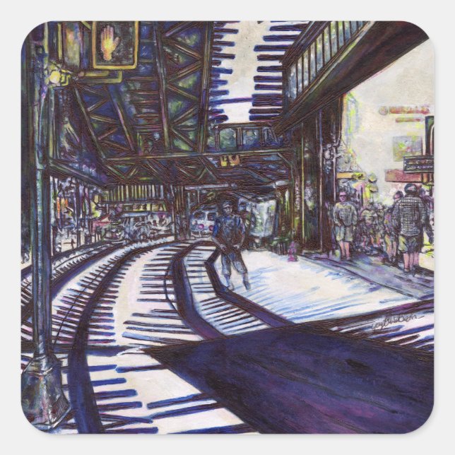 Sticker Carré Dusting the Piano (Devant)