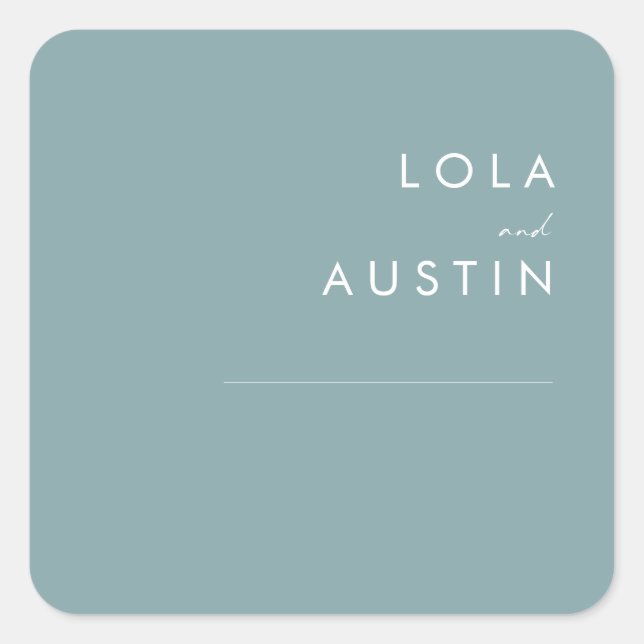 Sticker Carré Dusty Boho | Phoques Mariages bleus (Devant)