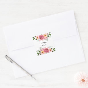 Sticker Carré Dusty Rose Mariage rose pâle Sti Carré
