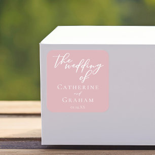 Sticker Carré Dusty Rose rose femme Mariage de typographie