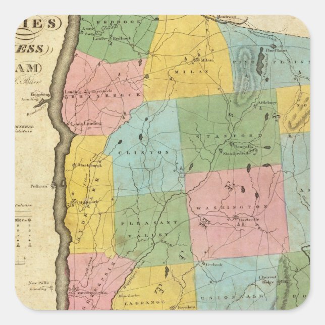 Sticker Carré Dutchess, comté de Putnam (Devant)