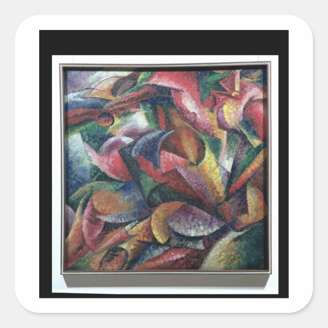 Sticker Carré Dynamisme du Corps, 1913 (huile sur toile) (Devant)