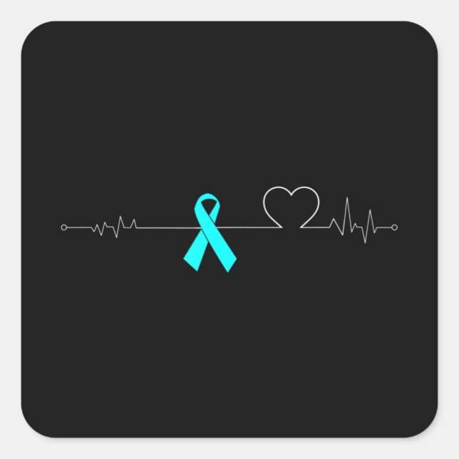 Sticker Carré Dysautonomia Pulse cardiaque EKG NCS Strong POTS M (Devant)