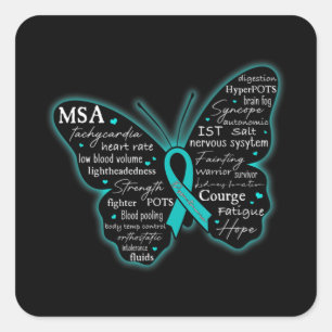 Sticker Carré Dysautonomia Sensibilisation POTS HyperPOTS NCS Mo
