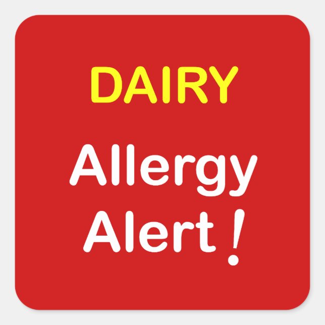 Sticker Carré e7 - Alerte allergique - LAIT. (Devant)