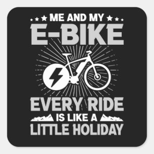 Sticker Carré E-Bike Chaque Ride Petits Cyclistes Électriques D