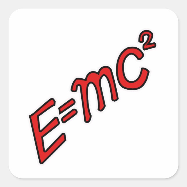 Sticker Carré E = mc² – Mode Génie Activé (Devant)