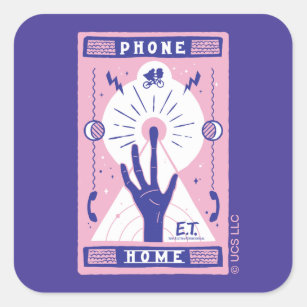 Sticker Carré E.T. "Phone Home" Style Tarot Graphique