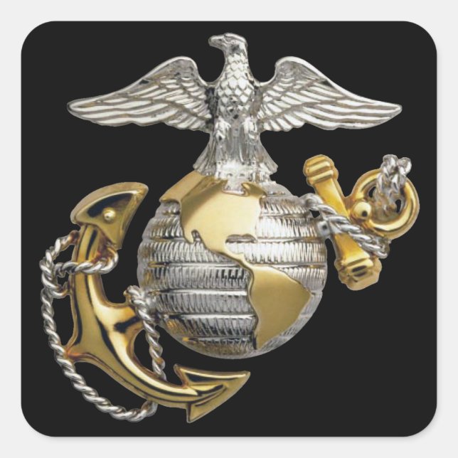 Sticker Carré Eagle Globe et Ancre (Devant)