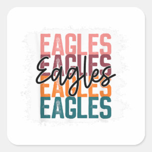 Sticker Carré Eagles School Sports Ventilateur Team Spirit