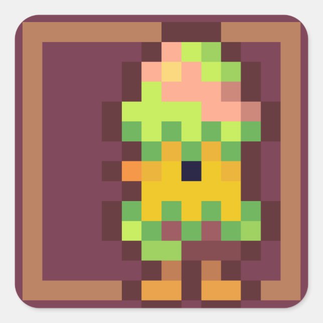 Sticker Carré Easter egg Pixelart, Pixel Art (Devant)
