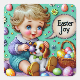 STICKER CARRÉ EASTER ~WOW ! GARY VINTAGE ~