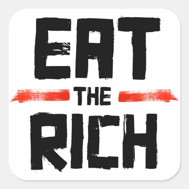 Sticker Carré EAT the RICH (Devant)