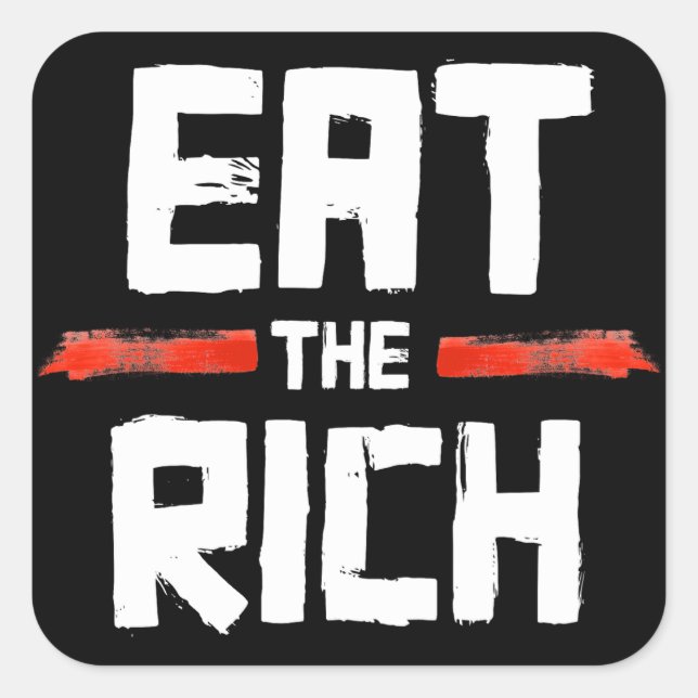 Sticker Carré EAT the RICH (Devant)