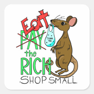 Sticker Carré Eat the Rich - Shop Small
