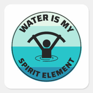 Sticker Carré Eau Aérobic Fitness aquatique Aqua Exercice