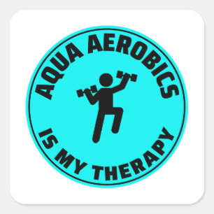 Sticker Carré Eau Aérobic Fitness aquatique Aqua Exercice