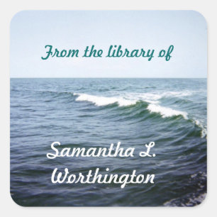 Sticker Carré Eau de mer personnalisée