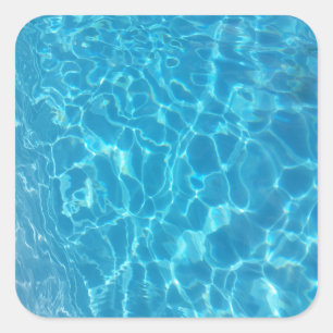 Sticker Carré Eau de piscine bleu ciel cristalline