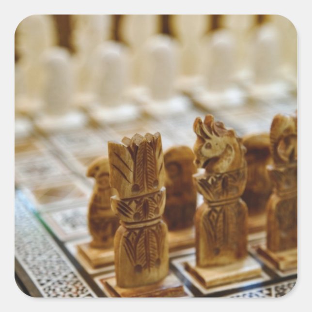 Sticker Carré Échecs à vendre, Khan el Khalili Bazaar, (Devant)