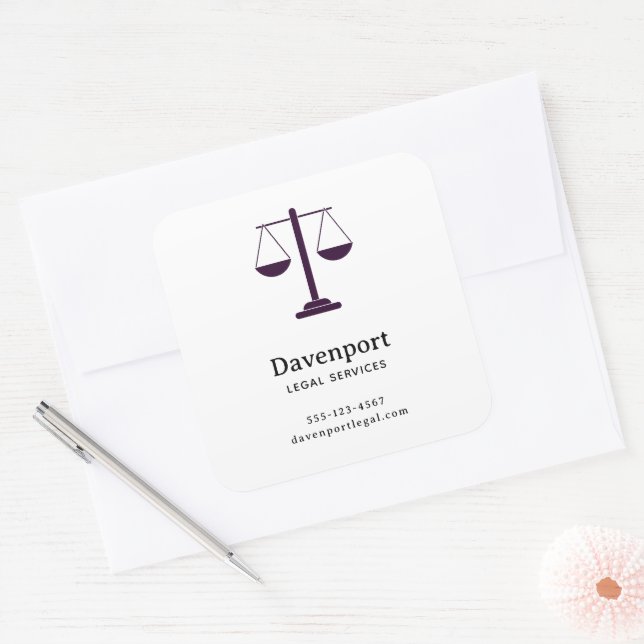Sticker Carré Échelles de justice Services juridiques Symbole En (Enveloppe)