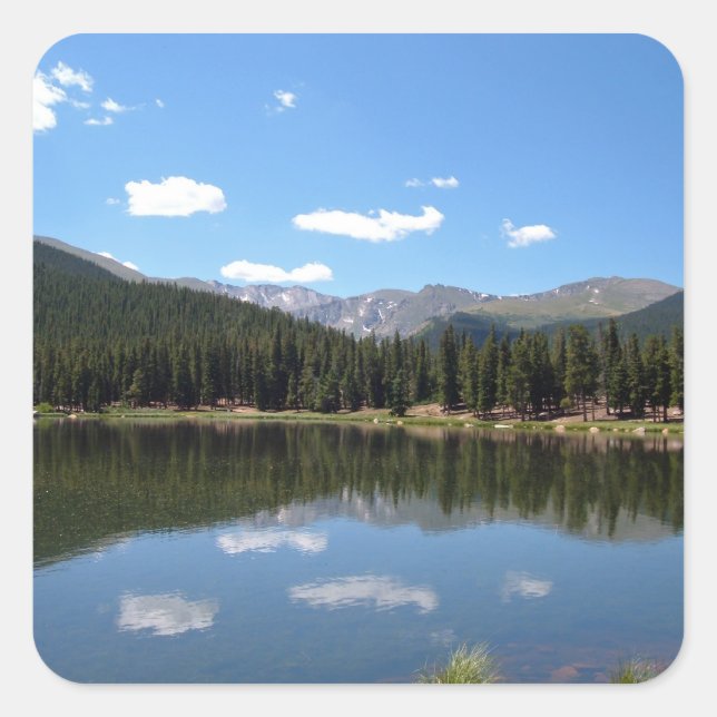 Sticker Carré Echo Lake Mt Evans Colorado (Devant)