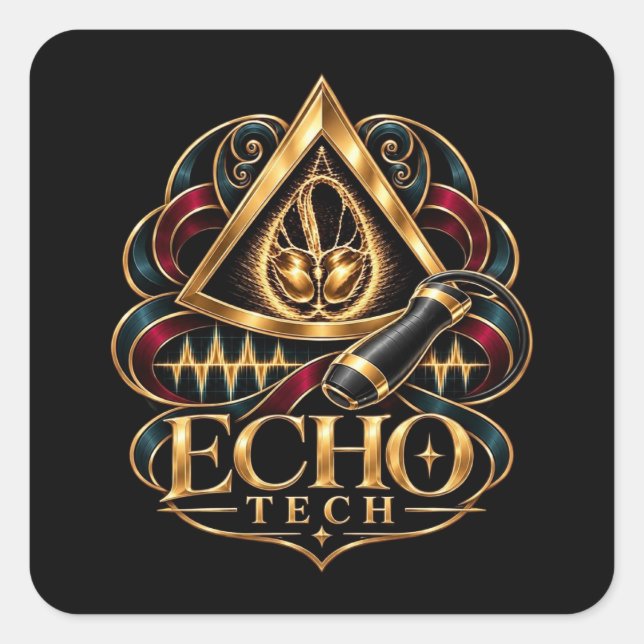 Sticker Carré Echo Tech - Echocardiographiste - Sonographe (Devant)