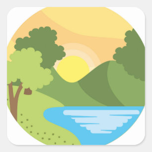 Sticker Carré Échos de sérénité