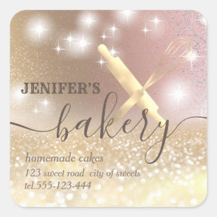 Sticker Carré Éclairage brillant rouleau pin & whisky chef boula