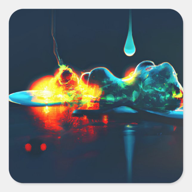 Sticker Carré Éclairage Liquide (Devant)