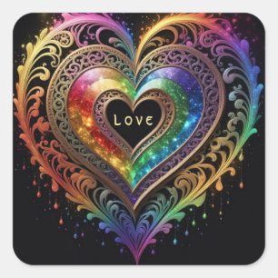 Sticker Carré Éclairer la voie avec amour. IMAGINAIRE AI ART NUM