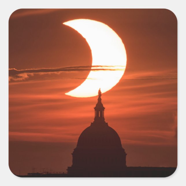Sticker Carré Éclipse solaire 2021 (Devant)