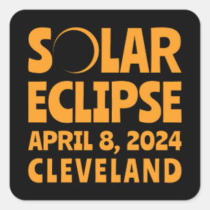 Sticker Carré Éclipse solaire 2024 Cleveland Ohio
