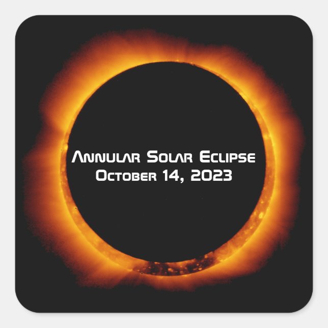 Sticker Carré Éclipse solaire annuelle 2023 (Devant)