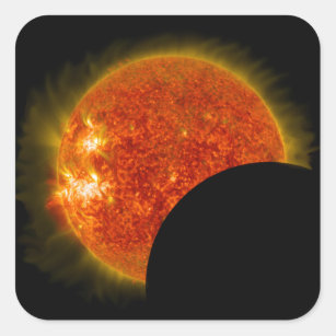 Sticker Carré Éclipse solaire en cours
