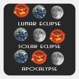 Sticker Carré Éclipse solaire Lunaire Apocalypse