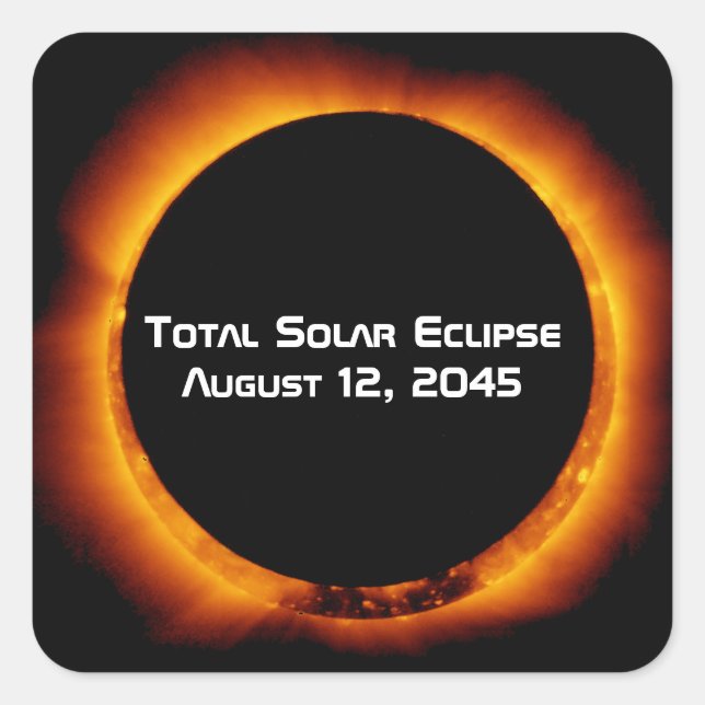 Sticker Carré Éclipse solaire totale 2045 (Devant)