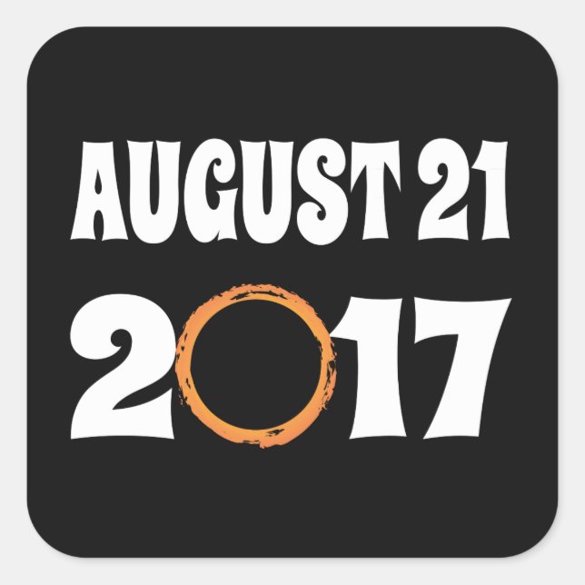 Sticker Carré Éclipse solaire totale 21 août 2017 (Devant)