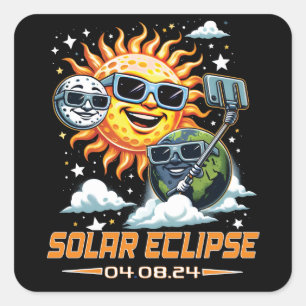 Sticker Carré Éclipse solaire totale Avril 2024