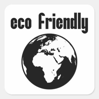Sticker Carré Eco Friendly : Devenez écolo, changement climatiqu