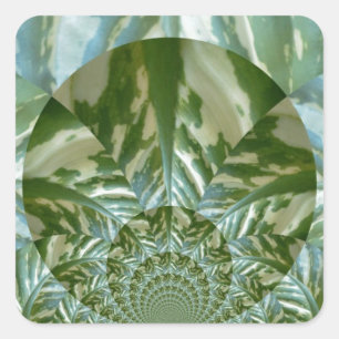 Sticker Carré Eco Green Camo Kaleidoscope Art Design d'impressio