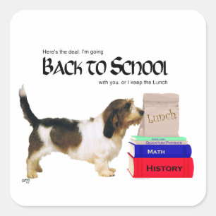 Sticker Carré École Petit Basset Griffon Vendéen