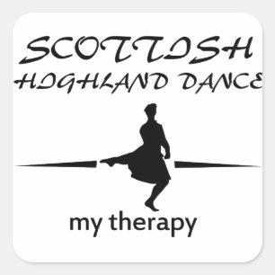 Sticker Carré Écosse Highland Dancing designs