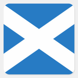 Sticker Carré Ecosse's Saltire, Drapeau écossais (couleur offici