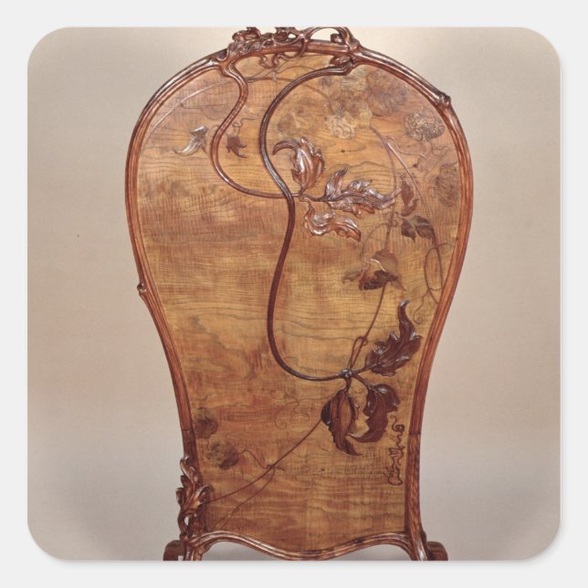 Sticker Carré Ecran de feu avec marqueterie de bois divers (Devant)